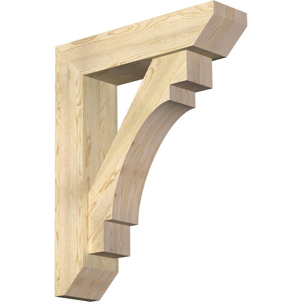 Ekena Millwork Merced Slat Rough Sawn Bracket w/ Offset Brace, Douglas Fir, 8"W x 32"D x 40"H BKT0806X32X40MRC06RDF - main